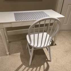 UPDATED listing White Desk with White Chair 