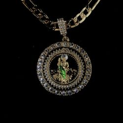 Good Plated Figaro Chain With Saint Judas Pendant 
