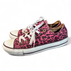 Converse Pink Leopard Low Top Sneakers