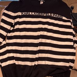 KARL LAGERFIELD PARIS STRIPED SWEATER