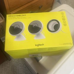 Logitech Security Cameras Circle 2 Combo Pack 2wired Cameras And 1 Window Mount Brand New In Box