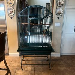 HQ Dome Top Medium Parrot Bird Cage Drop Door