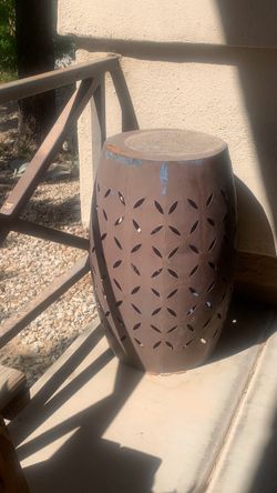 Rustic barrel iron side table Boho Design Plant Stand
