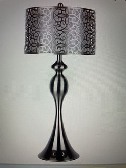 2 SILVER TABLE LAMPS FROM SAND HILL PARK - BRAND NEW OPEN BOX, INTACT