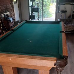 Pool Table And Sticks
