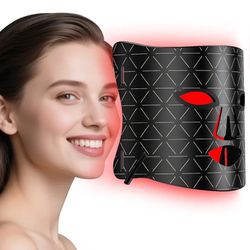 Red Light Therapy for Face – Medical-Grade LED Face Mask Light Therapy red light therapy mask for Wrinkles, Acne, and Skin Rejuvenation | Red, Blue & 