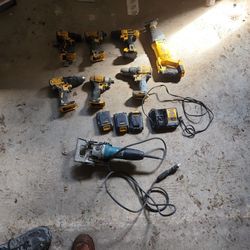 Dewalt Tools And Makita Plate Joiner 3 Batteries Sal Saw 2 Impacs 4 Drills  1 Charger 