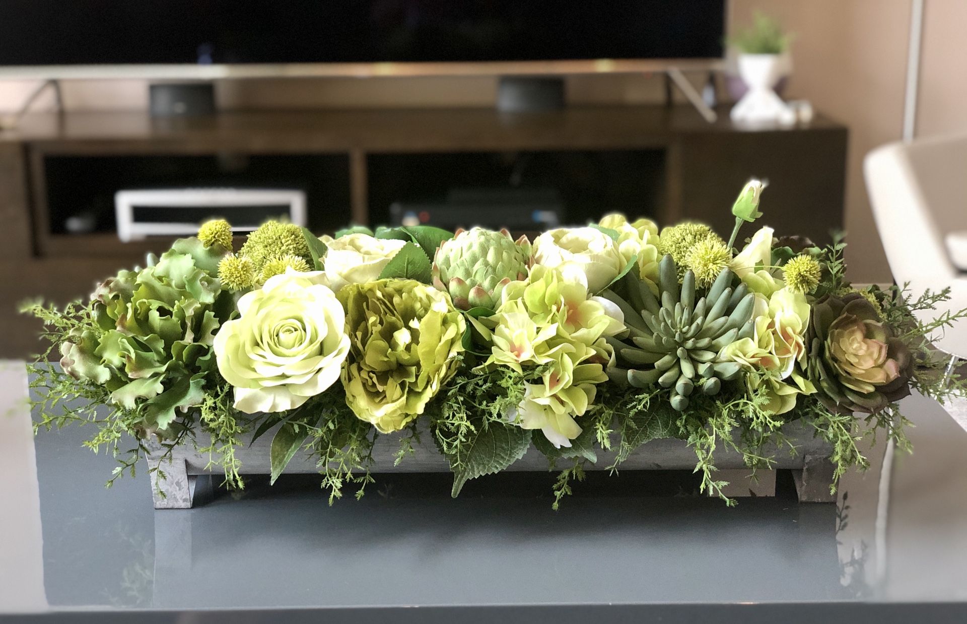 Succulent and floral arrangement