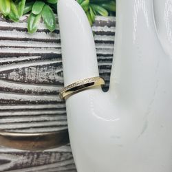 Elegant Gold plates Band with zirconia Accents