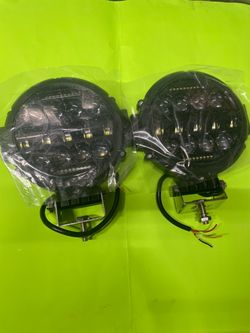 Pair of 6” inch round work lights LED with brackets