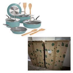 Goodful Ceramic Nonstick Pots and Pans Set, 12-Piece $60 OBO