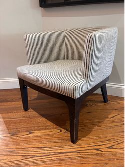 Modern Striped Barrel Accent Chair