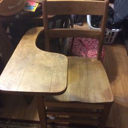 Old Oak School Desk