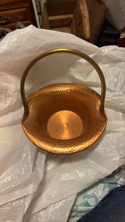 Copper Flower Pot With Handle