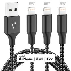iPhone Charger Apple MFi Certified 3pack 10FT Long Lightning Cable Fast Charging Cord Compatible with iPhone 14/13/12/11 Pro Max Mini XR/XS/X/8/7/6 Pl