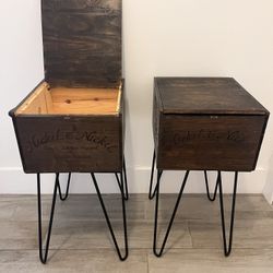 Homemade Set-Wine Box End Tables/ Nightstands 