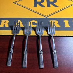 Vintage Oneida Community Silverware 4 Piece Fork Set