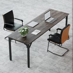 6.5ft Conference Table with Flexible Configuration,Conference Room Table with Adjustable Footpads,Stable Structure,Large Rectangle Seminar Table for 4