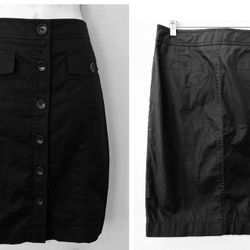 womens Banana Republic black button down knee length skirt - size 4