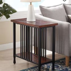 Leick Home Ironcraft 12-in W x 24-in H Mission Oak Wood Rectangular Modern End Table