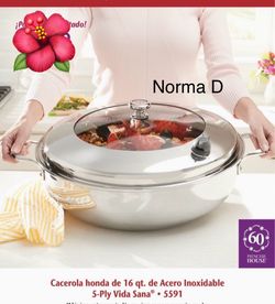 Cacerola de16 qts vida sana 5 ply nueva en su caja 🌺 Princess house 🌺
