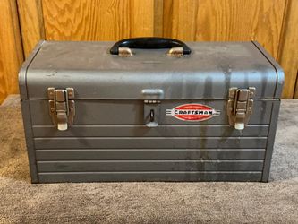 Vintage Craftsman 18” Metal Tool Box with Red Tray