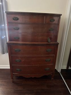 Antique tall wooden dresser