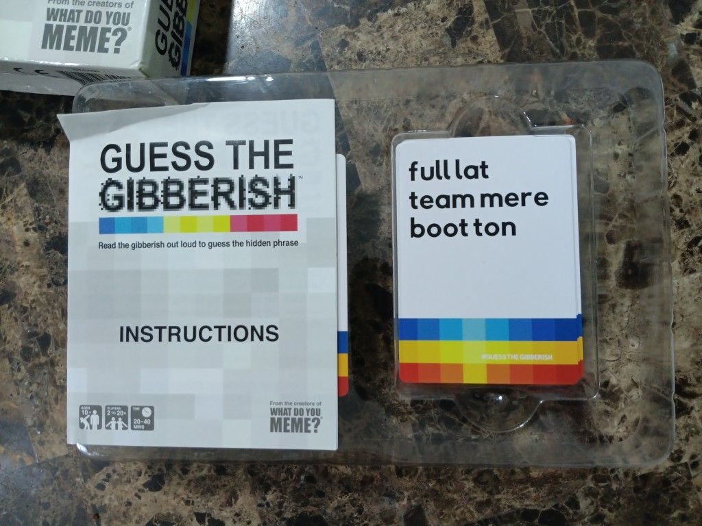 GUESS THE GIBBERISH CARD GAME