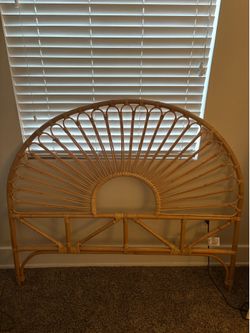 Full size rattan headboard