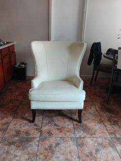 Leather Long wingback chair