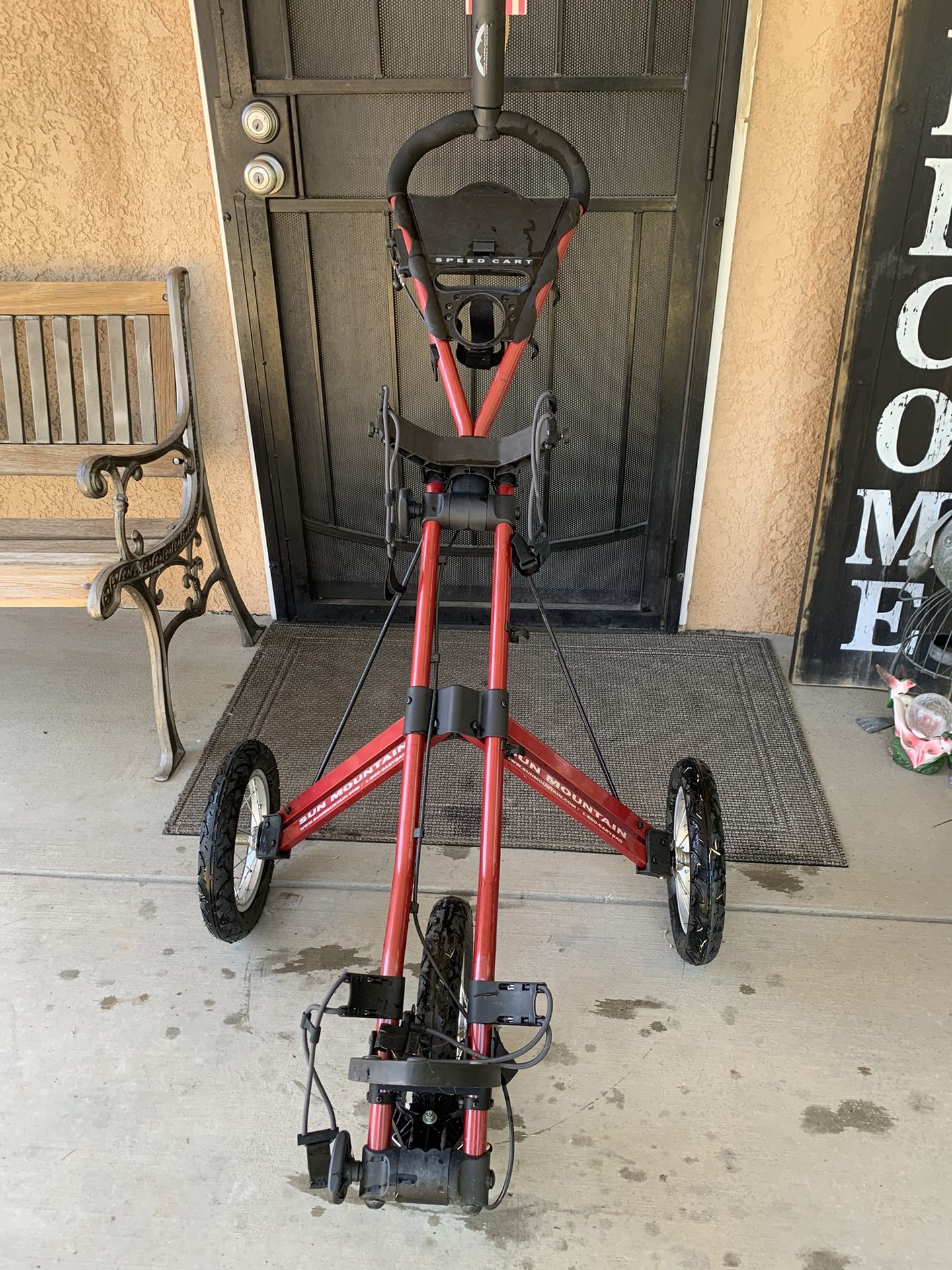 Sun Mountain Speed Golf Bag Push Cart Caddy Foldable 3 Wheel