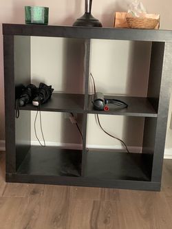 Dark Brown 4-Cube Storage Shelf Unit