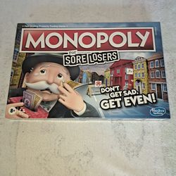 Monopoly For Sore Losers Board Game (Don't Get Sad Get Even) In Excellent New Condition (Is Complete Nothing Missing)