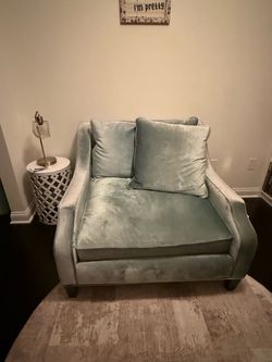 Z Gallerie velvet chair and a half