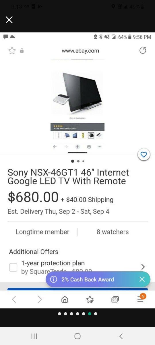Sony Smart TV. Have No Problems. Comes With 2 Controllers
