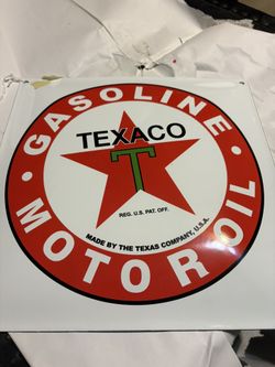 Texaco Motor Oil Sign / Porcelain