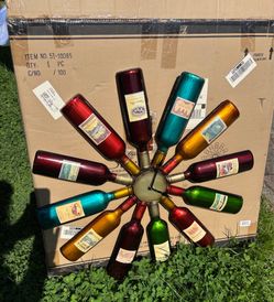 Huge Metal Wine Bottle Clock