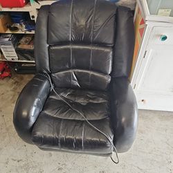 Black Leather Massaging recliner