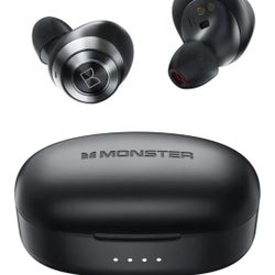 Monster Achieve 100 AirLinks Wireless Earbuds,Super Fast Charge,Bluetooth 5.0 in-Ear Stereo Headphones with USB-C Charging Case