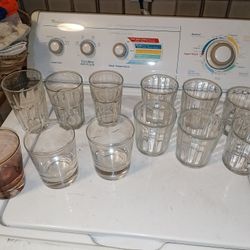 Lot of 12 bar drinking glasses of different styles