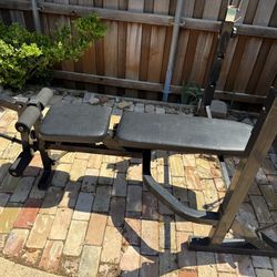 Adjustable Weight Bench With Olympic Bar Bell
