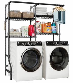 ULIFHOME U14 Over Washer and Dryer Storage Shelves, 4 Tiers Laundry Room Storage & Organizer System!