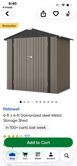 PatioWell storage shed 6’ x 4’