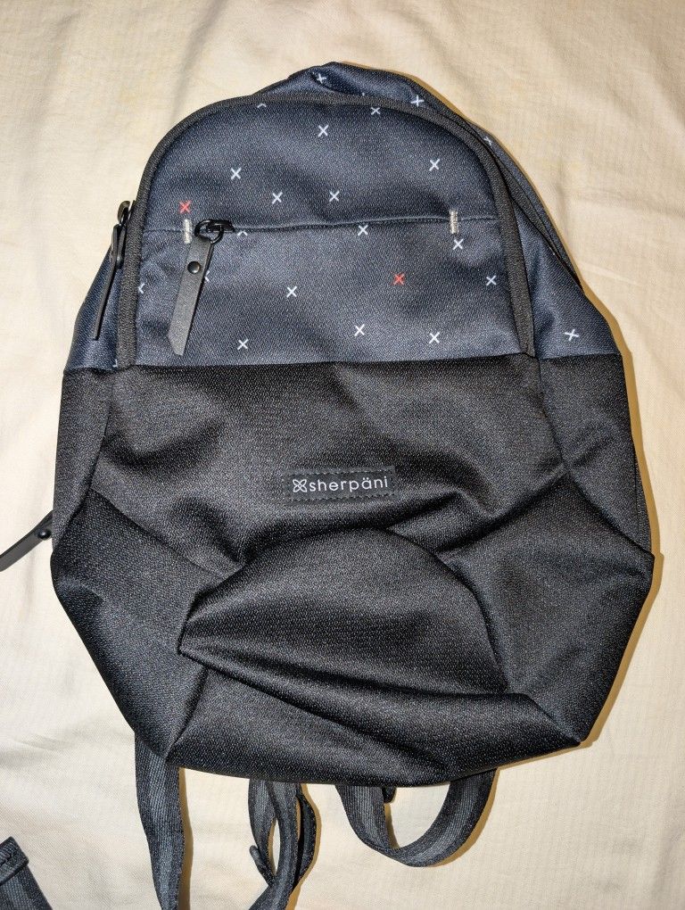 Sherpani Mini Backpack Black With X Prints - BNWT