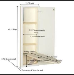 HOUSEHOLD ESSENTIALS White Prefinished in-Wall Ironing Board
