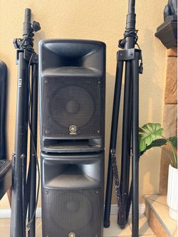 Yamaha speakers with tripods