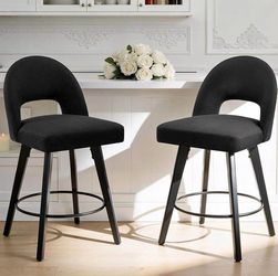 Set of 2 Black Counterstools