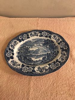 Vintage Lochs of Scotland Royal Warwick 12” Oval Platter Loch Creran