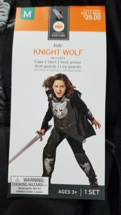 Kids Knight Wolf Costume Size Medium 8-10