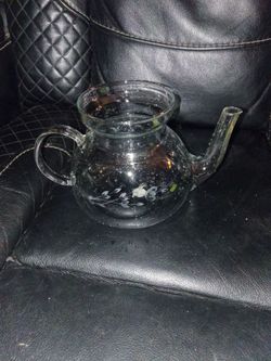 Clear Glass Teapot with Floral Design